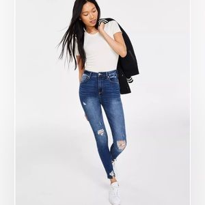 Juniors’ High Rise Skinny Ankle Jeans Celebrity Pink Size 7/28